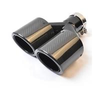 Exhaust Pipe For E63 Left Side On Car Modification Dual Glossy Black Muffler Pipe Twill Carbon Fiber Stainless Steel Exhaust Tip Tail Throat(More size contact)
