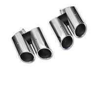 Exhaust Pipe For Porsche For Macan 2.0T 2014-2024 Upgrade GTS Model Quad Black Muffler Nozzle Tip Exhaust Head(14-17 Silver)