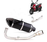 Exhaust Pipe For SYM For JETS 125 Exhuast Full System Motorcycle Exhaust For SYM For JETS 125 Exhaust Muffler Silencer Middle Link Pipe Motorcycle Muffler Tail Pipe (Color : Titanium)