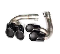 Exhaust Pipe For VW For Touareg 2.0/3.0 2018-2024 Rectangle Upgrade Three-layer Black-Plated Four-Outlet Sports Exhaust Tip Exhaust tips(Black 3 3.0T)