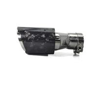 Exhaust Pipe Forged Carbon Fiber Silver Stainless Steel Car Dual Exhaust Tip Double End Pipe Modification Muffler Tail Throat(Right in60mm out89mm)