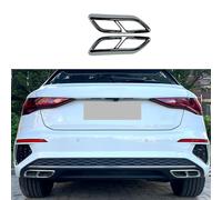 Exhaust Pipe Frame Car Outlet Tailpipe Cover For Audi A3 8Y S Line Sportback Sedan 2021 2022 2023, ABS, Black/Carbon/Silver,C-silver.