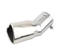 Exhaust Pipe Heart Shape Style 2.5 Inch Stainless Steel Silver Colorful Exhaust Tips Muffler Tail Pipe Tail Pipe(Silver bent)