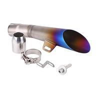 Exhaust Pipe, Keenso Muffler Tail Pipe Exhaust Muffler Tip Universal Motorcycle Stainless Steel (D-for Motorcycle (Half Blue))