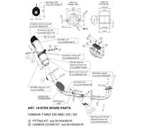 Exhaust pipe LeoVince Carbon exhaust system connection pipe for Yamaha T-Max 530