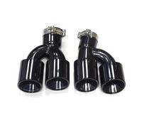 Exhaust Pipe Satinless Steel Muffler Tip H Shape Tailpipe For BMW 525i 528i 530i G30 G31 2018 5 Series Exhaust Pipe Nozzle Dual Exhaust Tip Tail Throat(Black)