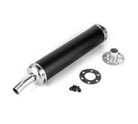 Exhaust Pipe Stainless Steel Exhaust Muffler Silencer 20mm/0.8in Modified Parts for 2 Stroke Motorcycle(Black)