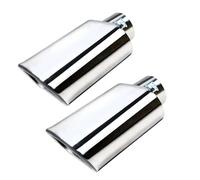 Exhaust Pipe Tail Throat 1/2Pcs Square Exhaust Tip 2.36" Inlet 2.36" X 5.5" Outlet 9" Long Rectangle Exhaust Pipe Tip(Silver-2Pcs)