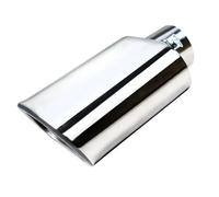 Exhaust Pipe Tail Throat 1/2Pcs Square Exhaust Tip 2.36" Inlet 2.36" X 5.5" Outlet 9" Long Rectangle Exhaust Pipe Tip(Silver-1Pcs)