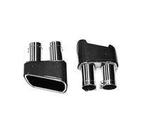 Exhaust Pipe Tail Throat 2pcs Car Exhaust Tip For BMW G30 G31 530i 528i UP MPerformance Muffler Tip Tailpipe Exhaust Nozzle Carbon Fiber(Double Silver)