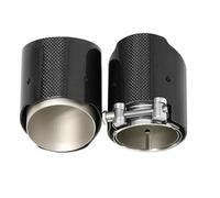 Exhaust Pipe Tail Throat 2pcs ID 65MM Carbon Fiber Exhaust For BMW G20 G21 320i 330i Muffler Tip Directly Plug Tailpipe Exhaust Nozzle(C ID65MMOD89MM)