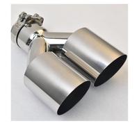 Exhaust Pipe Tailpipe Universal 304 Stainless Steel Car Import Double Cylinder Rear Exhaust Tailpipe Muffler Export Automobile(60MM IN- 76MM OUT)