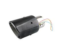 Exhaust Pipe Tailpipe Universal High Performance Carbon Fiber Led Red Blue Light Car Exhaust Muffler Tips Pipe Tail Tip(Rolled edge)