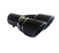 Exhaust Pipe Trim 63mm Universal Car Exhaust Pipe Inlet Double-Barrel Rear Tip Tail Pipe Thickened Stainless Steel Car Accessories Muffler Outlet(Gun Black Straight)