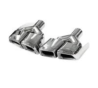 Exhaust Pipe Trim For Benz For W212 For E-class For AMG For E63 1 Pair Exhaust Pipe Four-out Y-Type Modified Square Stainless Steel Muffler Nozzles(1Pair Y-Silver AMG)