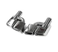 Exhaust Pipe Trim For Benz For W212 For E-class For AMG For E63 1 Pair Exhaust Pipe Four-out Y-Type Modified Square Stainless Steel Muffler Nozzles(1Pair H-Silver AMG)