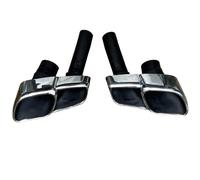 Exhaust Pipe Trim For Quattroporte 3.0 For V6 Exhaust Pipe Round Port Modified 3.8 V8 Square Stainless Steel Four Outlet Throat(Silver)