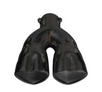 Exhaust Pipe Trim Heart Shape Style Car Exhaust Muffler Tip Tail Pipe Universal Stainless Steel Muffler Pipe Double-Pipe Tube Inlet 60mm(Black straight)
