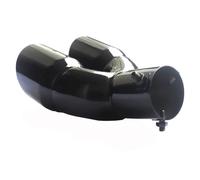 Exhaust Pipe Trim Universal 63mm Car Exhaust Pipe Inlet Double-Barrel Rear Tip Tail Pipe Muffler Outlets Thickened Stainless Steel Car Accessories(Black Bend)