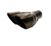 Exhaust Pipe Trim Universal 63mm Car Exhaust Pipe Inlet Double-Barrel Rear Tip Tail Pipe Muffler Outlets Thickened Stainless Steel Car Accessories(Gun Black Straight)