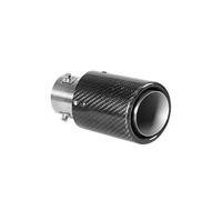 Exhaust Pipe Universal Car Modified Exhaust Muffler Tip Pipe LED Red/Blue Light Outlet Tail Throat Silencer Turbo Sport Exhaust Tail(Real Carbon Blue D)