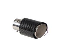 Exhaust Pipe Universal Car Modified Exhaust Muffler Tip Pipe LED Red/Blue Light Outlet Tail Throat Silencer Turbo Sport Exhaust Tip(Real Carbon Red A)