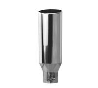 Exhaust Pipe Universal Car Muffler Tips2.5" Inlet 4" Outlet Rolled End Angle Cut Tube Exhaust Tip Tail Pipe Stainless Steel Car Exhaust Pipes(Silver)