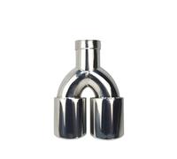 Exhaust Pipe Universal Car Styling Mufflers Exhaust Tail Throat Pipe Tip Stainless Steel Multi-size Dual Outlet Auto Muffler 51mm 63mm Tail Throat(Silver 57MM)