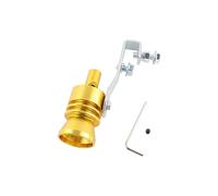 exhaust pipe Universal Motorbike Car Exhaust Fake Turbo Whistle Pipe Sound Muffler Blow Off Valve Simulator Whistler(Gold L)