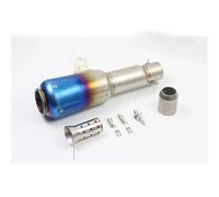 Exhaust Silencer 51MM Universal Motorcycle Exhaust Pipe Muffler Wtih DB Killer ATV Stainless Steel Modified Complete(C BLUE)