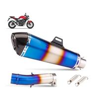 Exhaust Silencer Motorcycle Exhaust Modified Muffler Silencer Slip On Pipe For CBR500 CBR500R CB500X CB500F 2013-2022 Complete(TYPE-E)