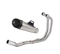 Exhaust Silencer Motorcycle stainless steel front modified exhaust pipe Compatible with YZF-R25 R3 MT03(Front section+silver carbon tip)