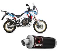 Exhaust Silencers MIVV DAKAR BLACK OVAL E5 HONDA 1100 L AFRICA TWIN 2020 > 2023