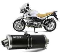 Exhaust Storm by Mivv black Muffler Oval Steel for Bmw R 1150 R 2000 > 2006