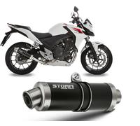Exhaust Storm by Mivv Muffler Gp Nero Steel for Honda Cb 500 F / X 2013 > 2015