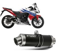 Exhaust Storm by Mivv Muffler Gp Nero Steel for Honda Cb 500 F / X 2013 > 2015