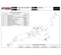 Exhaust Storm by Mivv Muffler Gp Steel for Suzuki Gsf 650 Bandit 2005 > 2006