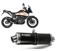 Exhaust Storm by Mivv Muffler OVAL BLACK Steel for KTM 390 adventure 2020 > 2024