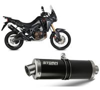 Exhaust Storm by Mivv Muffler Oval Nero inox Honda 1000 Africa Twin 2016 > 2019