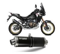 Exhaust Storm by Mivv Muffler Oval Nero inox Honda 1100 Africa Twin 2020 > 2026