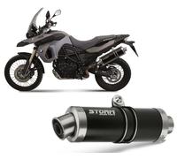 Exhaust Storm by Mivv Muffler Oval Nero Steel for Bmw F 800 Gs 2008 > 2017