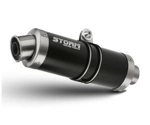 Exhaust Storm by Mivv Muffler Oval Nero Steel for Kawasaki Z 750 2004 > 2006