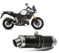 Exhaust Storm by Mivv Muffler Oval Nero Steel Suzuki Dl V-strom 1000 2014 > 2016