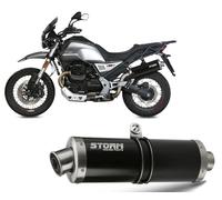 Exhaust Storm by Mivv Muffler Oval Steel black for Moto guzzi v85 tt 2019 > 2024