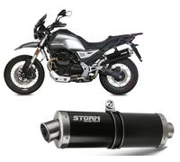 Exhaust Storm by Mivv Muffler Oval Steel black for Moto guzzi v85 tt 2019 > 2024