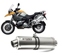 Exhaust Storm by Mivv Muffler Oval Steel for Bmw R 1200 Gs 2004 > 2007