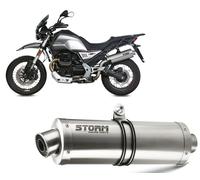 Exhaust Storm by Mivv Muffler Oval Steel for Moto guzzi v85 tt 2019 > 2024