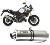 Exhaust Storm by Mivv Muffler Oval Steel for Suzuki Dl V-strom 1000 2014 > 2020