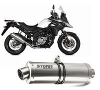 Exhaust Storm by Mivv Muffler Oval Steel for Suzuki V-strom 650 2017 > 2023
