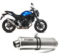 Exhaust Storm by Mivv Muffler Oval Steel for Suzuki Sv 650 2016 > 2022
